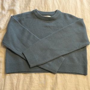 Oak + Fort blue boxy cropped sweater